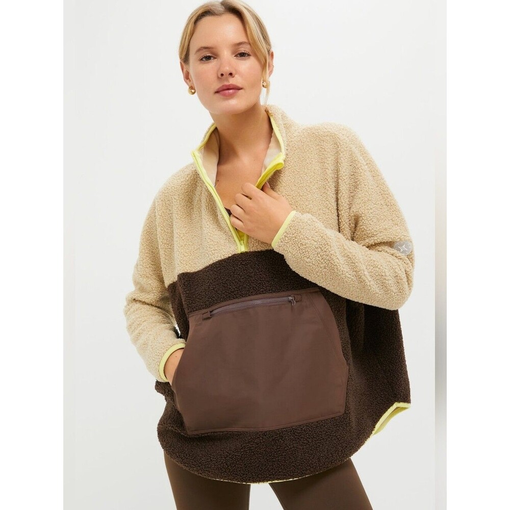 {Tuckernuck} Brown Fleece Cady Quarter Zip - SIZE XS